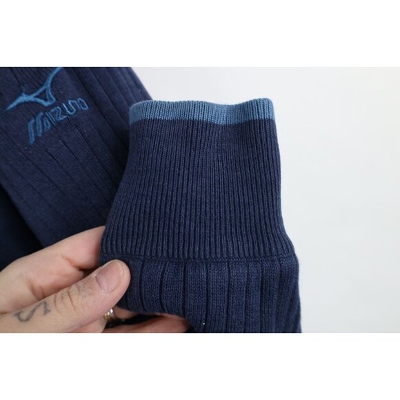 Vintage Mizuno Golf Mens M Spell Out Ribbed Knit WindLite Sweater Jacket Swacket - Picture 7 of 13
